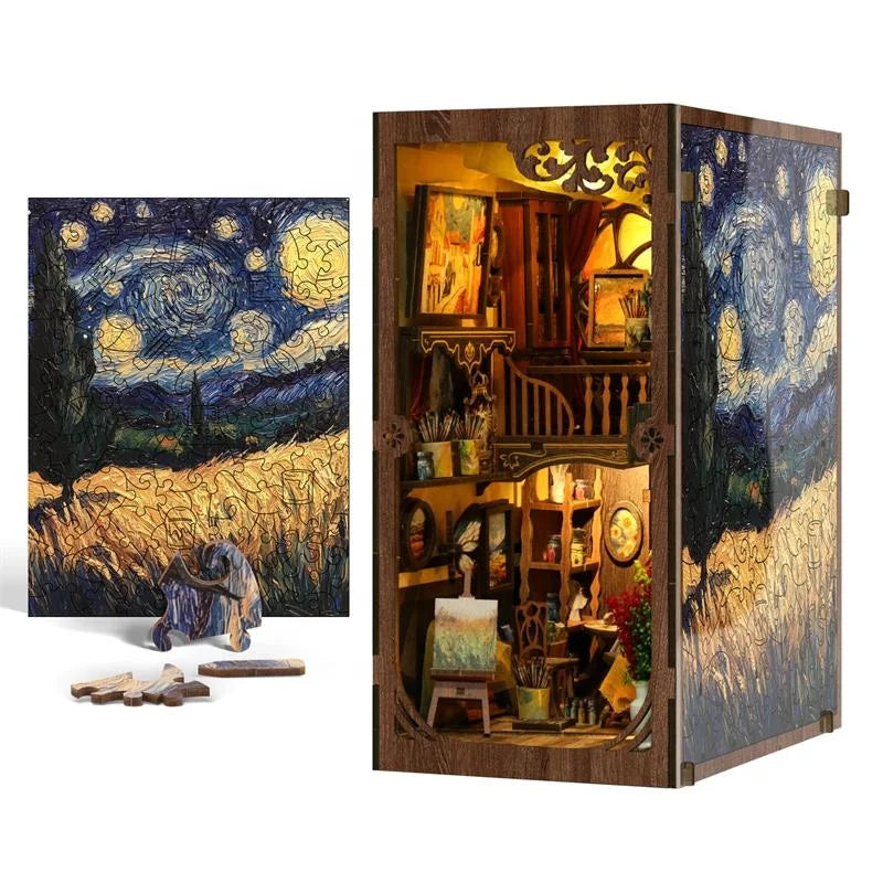 A World Within the Frame DIY book nook kit, miniature bookshelf insert