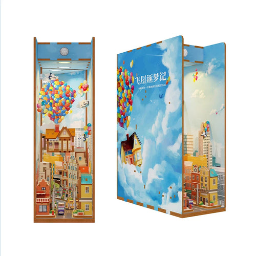 Balloon Sky Cottage DIY book nook kit, miniature bookshelf insert