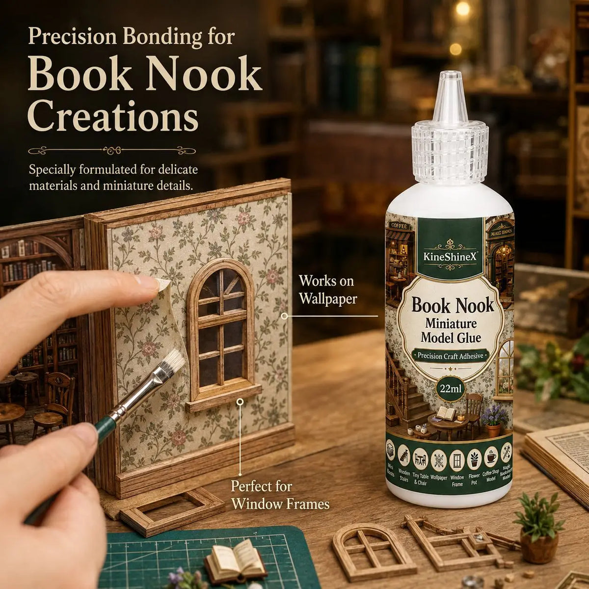 Precision craft glue for book nook kits, view 5