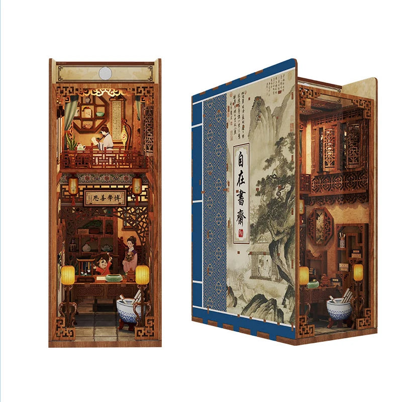 The Scholar's Study DIY book nook kit, miniature bookshelf insert