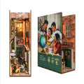 Retro Street Corner DIY book nook kit, miniature bookshelf insert