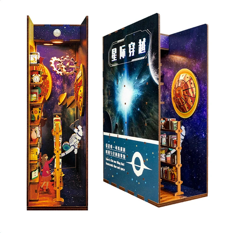 Among the Stars DIY book nook kit, miniature bookshelf insert
