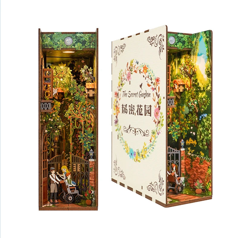 The Secret Garden DIY book nook kit, miniature bookshelf insert