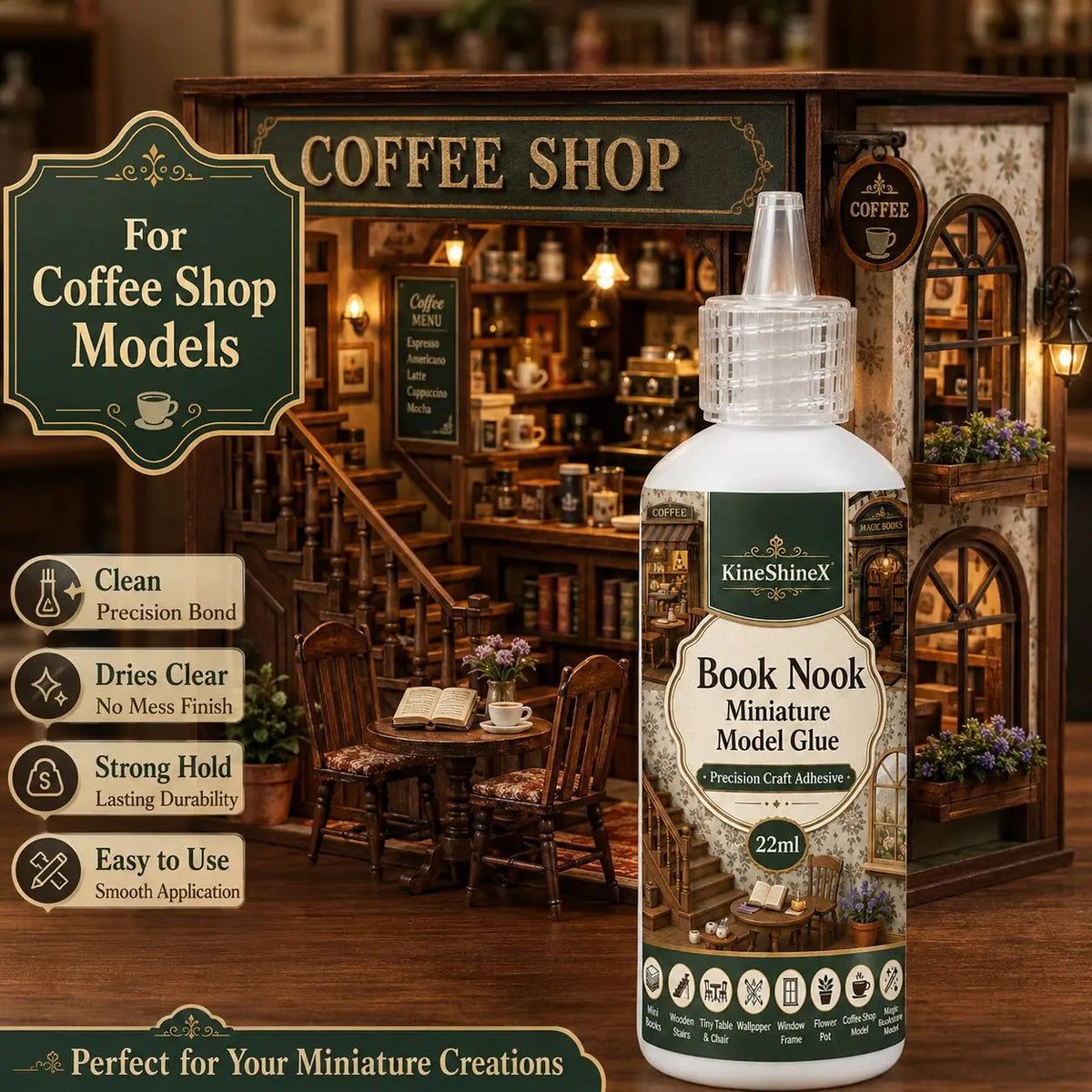 Precision craft glue for book nook kits, view 3